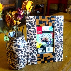 Animal Print Mason Jar And Picture Frame decoupage ...handcrafted